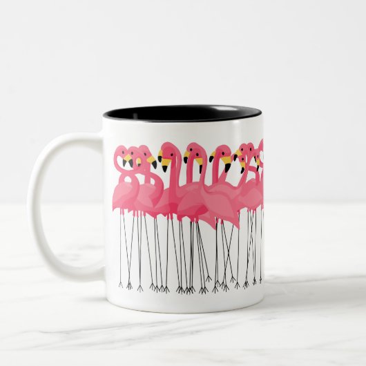 Tasse 2 Couleurs Flamants roses à la mode (Gauche)