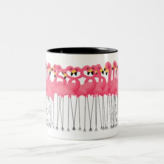 Tasse 2 Couleurs Flamants roses à la mode (Centre)