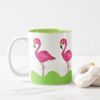 Flamants roses de Flamant rose rose vert tropical