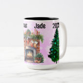 Tasse 2 Couleurs Flambeaux roses (Devant droit)