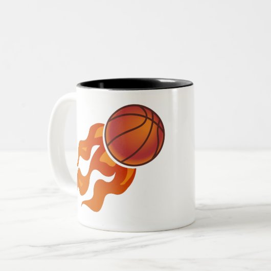 Tasse 2 Couleurs Flammes de basket (Devant gauche)