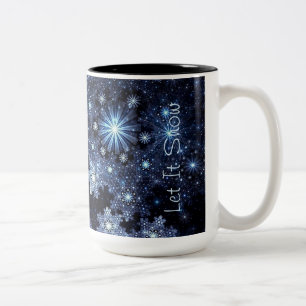 Tasse 2 Couleurs Flammes de neige bleu hivernal