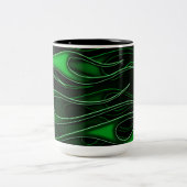 Tasse 2 Couleurs Flammes vertes personnalisées (Centre)