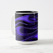 Tasse 2 Couleurs Flammes violettes personnalisées (Devant gauche)