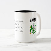 Tasse 2 Couleurs Flanagan Family Crest, Traduction & Signification (Devant droit)