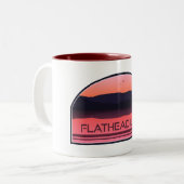 Tasse 2 Couleurs Flathead Lake Montana Red Sunrise (Devant gauche)