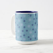 Tasse 2 Couleurs Flèche de neige bleu et blanc (Devant gauche)