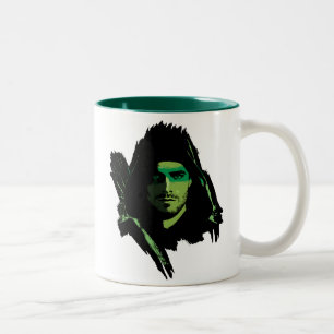Tasse 2 Couleurs Flèche Découpe verte avec flèche