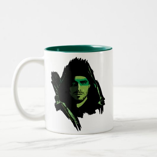 Tasse 2 Couleurs Flèche | Découpe verte avec flèche (Gauche)