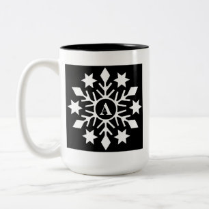 Tasse 2 Couleurs Flèche-neige noire moderne