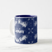 Tasse 2 Couleurs Flèches blanches sur bleu traditionnel (Devant gauche)