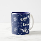 Tasse 2 Couleurs Flèches blanches sur bleu traditionnel (Devant droit)