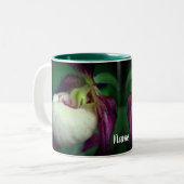 Tasse 2 Couleurs Fleur à chlipper blanche personnalisée (Devant gauche)