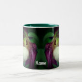 Tasse 2 Couleurs Fleur à chlipper blanche personnalisée (Centre)