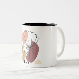 Tasse 2 Couleurs Fleur Abstraite