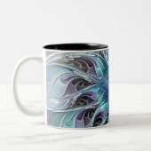 Tasse 2 Couleurs Fleur Abstraite Fractale Moderne Avec Bleu (Gauche)
