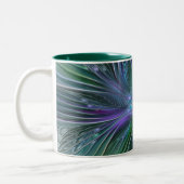 Tasse 2 Couleurs Fleur Abstraite Moderne Fractale Verte Violette (Gauche)