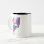 Tasse 2 Couleurs Fleur aquarelle design floral moderne (Devant gauche)