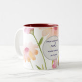 Tasse 2 Couleurs fleur aquarelle modifiable (Devant gauche)