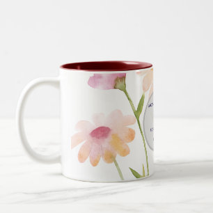 Tasse 2 Couleurs fleur aquarelle modifiable