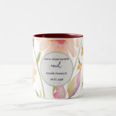 Tasse 2 Couleurs fleur aquarelle modifiable (Centre)