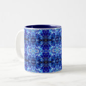 Tasse 2 Couleurs Fleur bleue abstraite (Devant gauche)