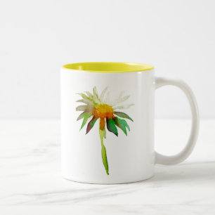 Tasse 2 Couleurs Fleur d'aquarelle moderne marguerite