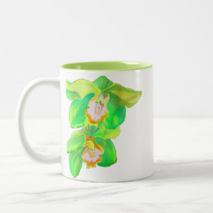 Tasse 2 Couleurs Fleur d'art pop d'orchidée moderne
