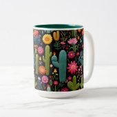 Tasse 2 Couleurs Fleur de cactus (Devant droit)