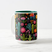 Tasse 2 Couleurs Fleur de cactus (Devant gauche)