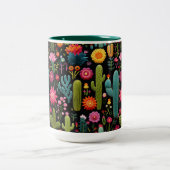 Tasse 2 Couleurs Fleur de cactus (Centre)