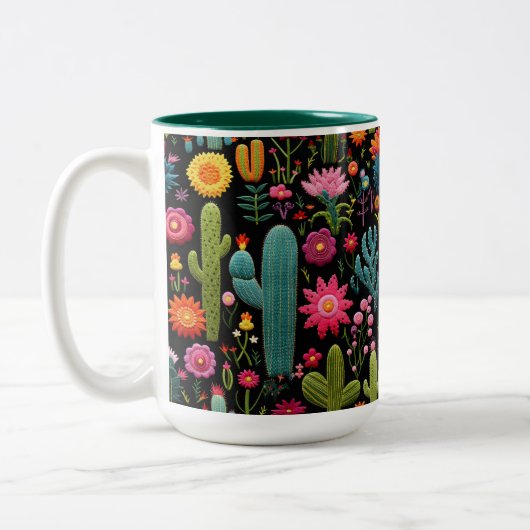 Tasse 2 Couleurs Fleur de cactus (Gauche)