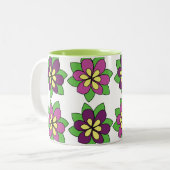 Tasse 2 Couleurs Fleur de clématite pourpre (Devant gauche)