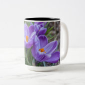 Tasse 2 Couleurs Fleur de Crocus Pourpre (Devant droit)