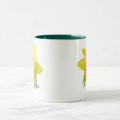 Tasse 2 Couleurs Fleur de jonquille jaune Nom vert (Centre)