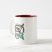 Tasse 2 Couleurs Fleur de lis F Monogramme (Devant gauche)