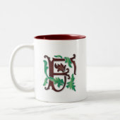 Tasse 2 Couleurs Fleur de lis F Monogramme (Gauche)