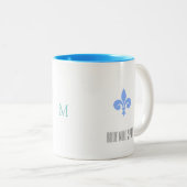 Tasse 2 Couleurs Fleur de Lis Monogrammé (Devant droit)