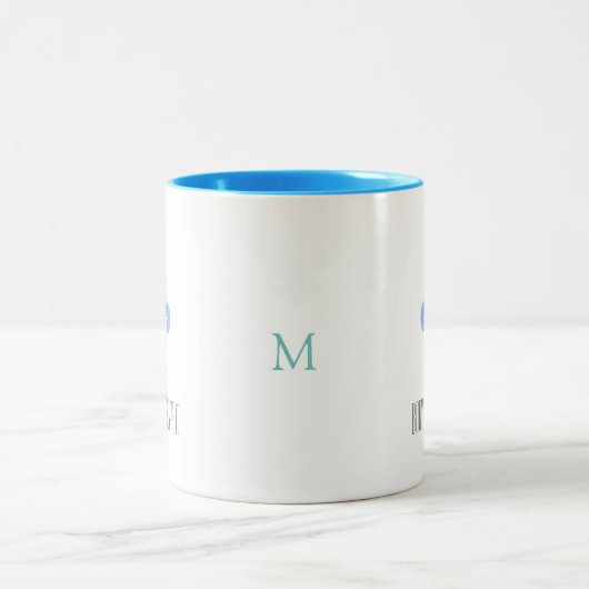 Tasse 2 Couleurs Fleur de Lis Monogrammé (Centre)