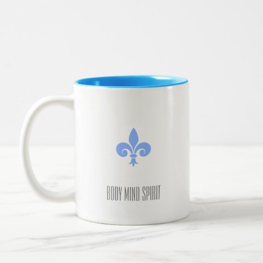 Tasse 2 Couleurs Fleur de Lis Monogrammé (Gauche)