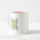Tasse 2 Couleurs Fleur de lis N Monogramme (Devant gauche)