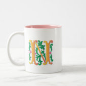 Tasse 2 Couleurs Fleur de lis N Monogramme (Gauche)