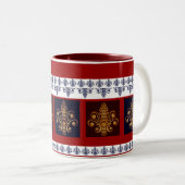 Tasse 2 Couleurs Fleur de Lis No 7 (Devant droit)