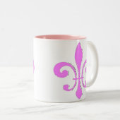 Tasse 2 Couleurs Fleur De Lis Rose (Devant droit)