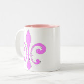 Tasse 2 Couleurs Fleur De Lis Rose (Devant gauche)