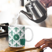 Fleur de lis vert et blanc motif sans soudure
