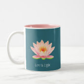 Tasse 2 Couleurs Fleur de Lotus rose Turquoise (Gauche)