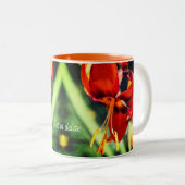 Tasse 2 Couleurs Fleur de Lys orange fière personnalisée (Devant droit)