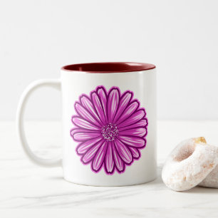 Tasse 2 Couleurs Fleur de marguerite africaine, Illustration réalis
