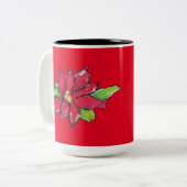 Tasse 2 Couleurs Fleur de Noël (Devant gauche)